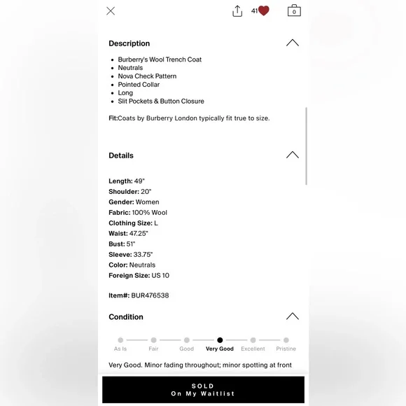 UNIQUE Tan Burberry Trench Coat with Gold Buckle Belt - Picture 15 of 15